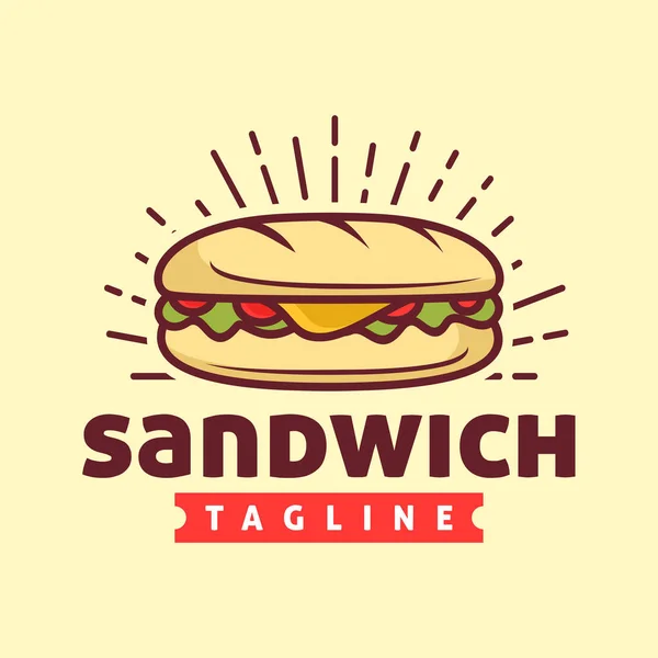 Sandwich Logo Vorlage Geeignet Für Restaurant Und Café Logo lizenzfreie Stockvektoren