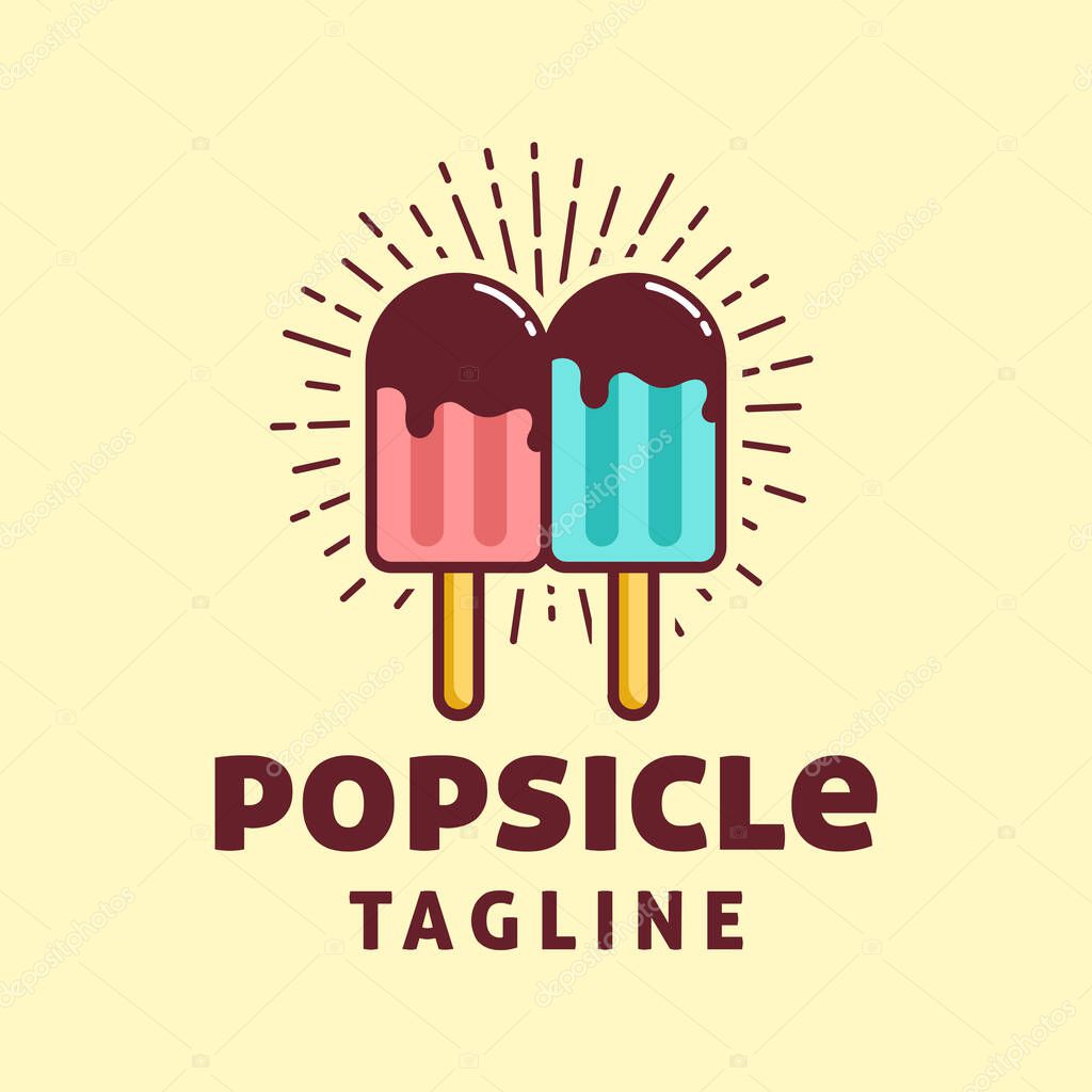 Popsicle logo template, Suitable for restaurant and cafe logo