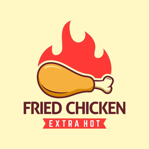 Modelo Logotipo Frango Frito Adequado Para Restaurante Logotipo Café — Vetor de Stock