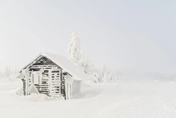 Деревянный дом в горах — стоковое фото