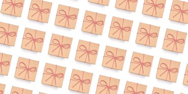 düz konum el sanatları kutusu beyaz desen izole