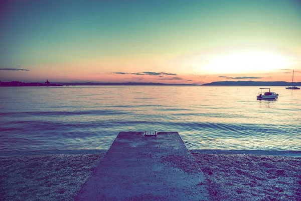 Scenic Adriatic Beach Sunset — Stock Photo, Image