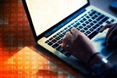 Kadın programcı bir kod yazma. Kadın programcı ellerde 