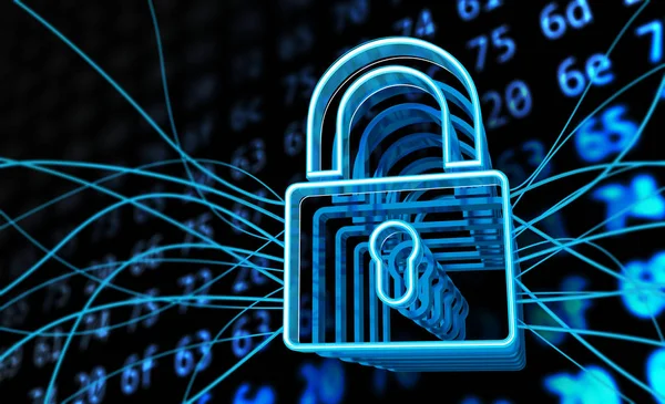 Lock symbol. Digital background of Internet Security — Stock Photo, Image
