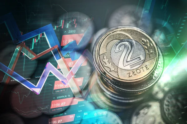 Polonya Zlotisi kavramı ticaret. Polski Zlotisi Polonya para birimi Tradi