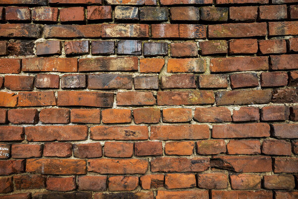 Brick wall. Color red-brown. Background. 