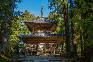 Kutsal Koyasan Dağı 'ndaki Tapınak Evi, keşiş. Japonca