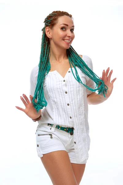 Beautiful European Girl Dreadlocks — Stock Photo, Image