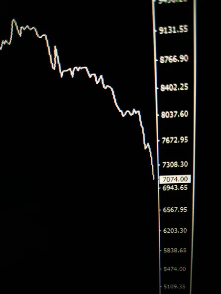 vertical photo of world digital currency price bitcoin on black background