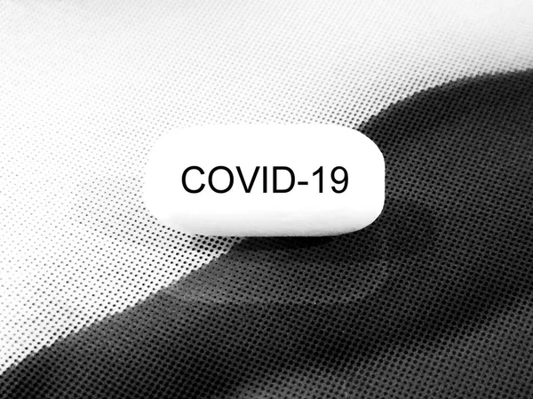 Comprimido Blanco Covid Desarrollo Vacuna Contra Coronavirus Medicamentos Pandémicos —  Fotos de Stock