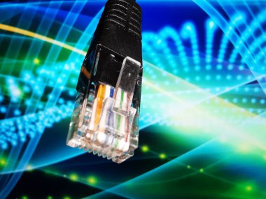 Wi-Fi, ışık dalgalarının arka planında internet kablosu. Işık aracılığıyla Li Fi bağlantısı.