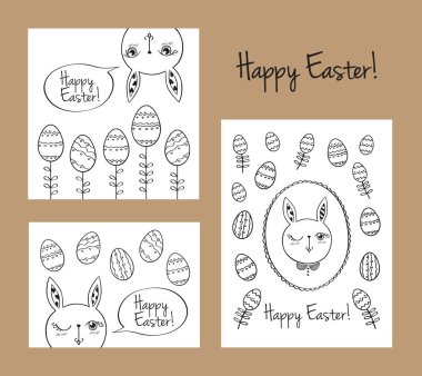 Paskalya tavşanı kartlarla kümesi