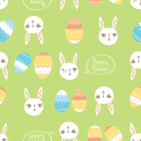 Tarjeta con conejos de Pascua — Vector de stock