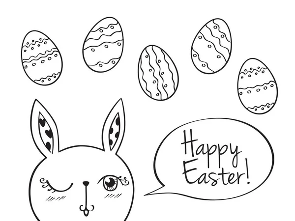 Tarjeta con conejo de Pascua — Vector de stock