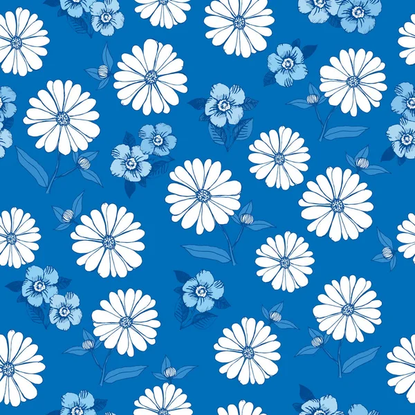 Bloemen naadloos patroon — Stockvector