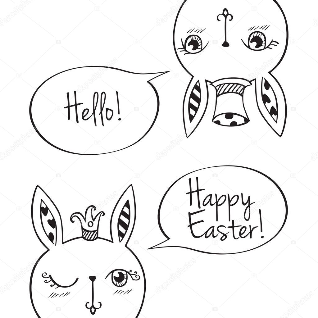 card with easter rabbits 