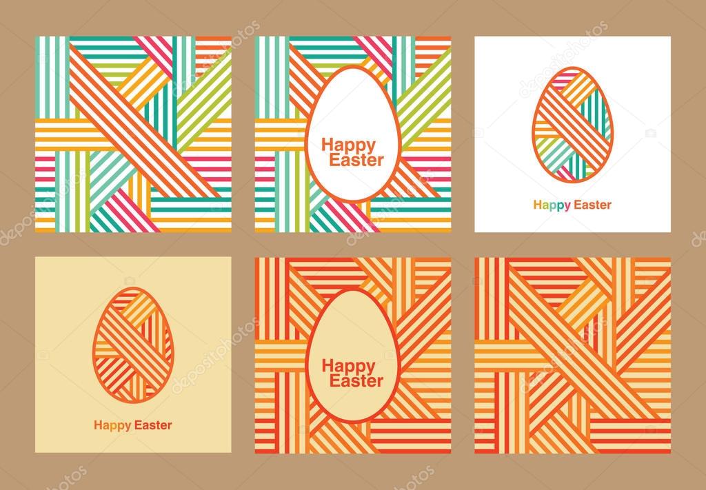 set of Easter greeting card