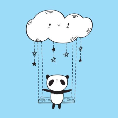 Panda ile renkli kart