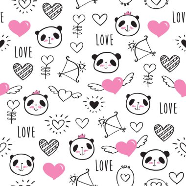 Sevimli panda ayıları desen