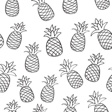 elle çizilmiş ananas desen 
