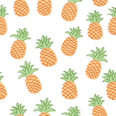 elle çizilmiş ananas desen 