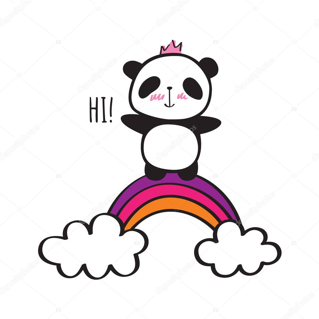 Colorful card with panda