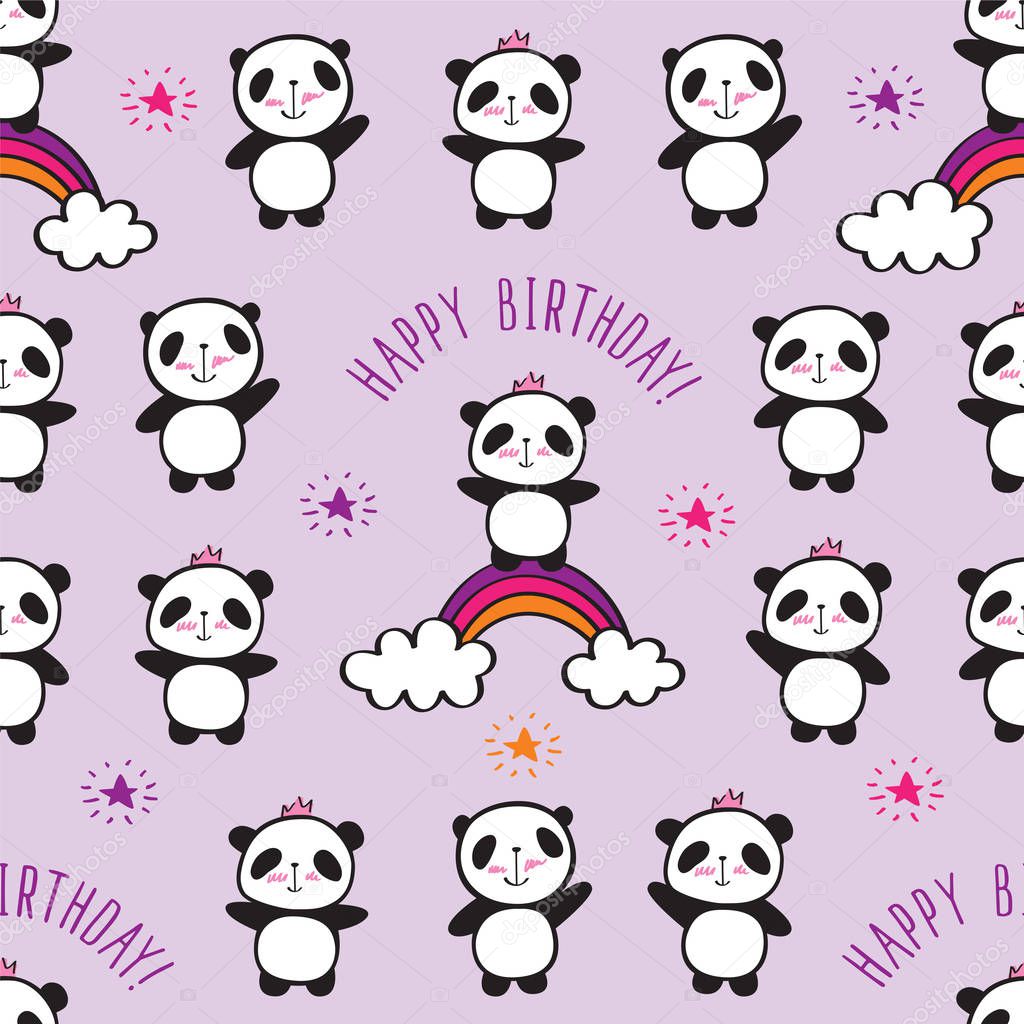 Cute panda bears pattern