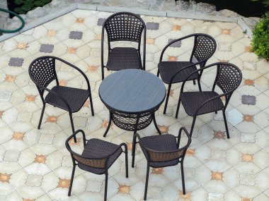 wicker table and chairs