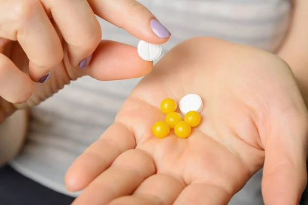 Medicines Tablets Palm Hand — Stock Photo, Image