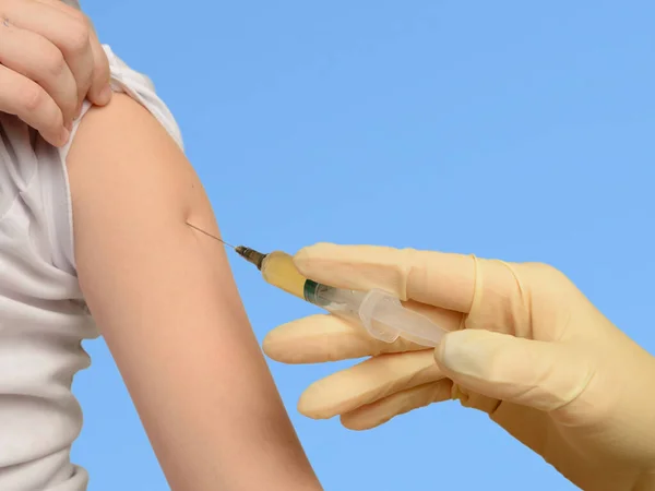 Child Vaccinated Syringe — Stock Photo, Image
