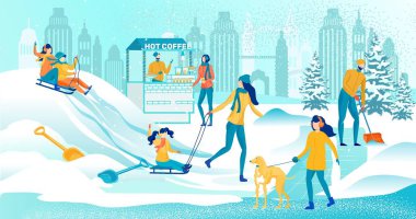 Soğuk Hava Eğlencesi İçin Şehir Parkının Kış Bahçesi