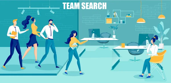 Αναζήτηση Business Team και Επιλογή Επαγγελματιών. — Διανυσματικό Αρχείο