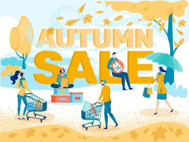 Sonbahar Satılık Düz Vektör Tanıtım SancağıName