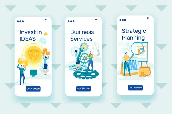 Investeren in Ideeën Business Service Strategic Planing — Stockvector