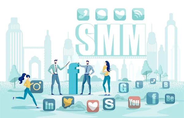 Trendy Social Media Marketing Szkolenia — Wektor stockowy