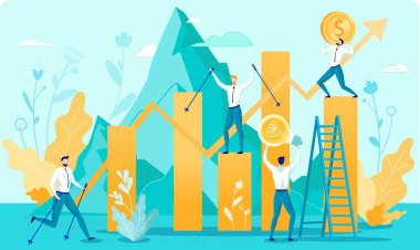 Dev Finansal Grafik Düz Metaforunda Küçük İnsanlar