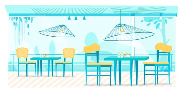 Modernes Café, Café oder Restaurant auf der Terrasse — Stockvektor