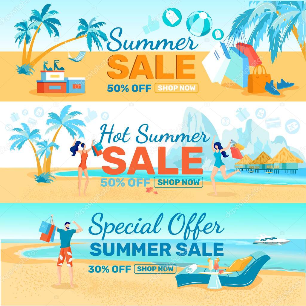 Hot Summer Sale, Buying Vacation with Discount.