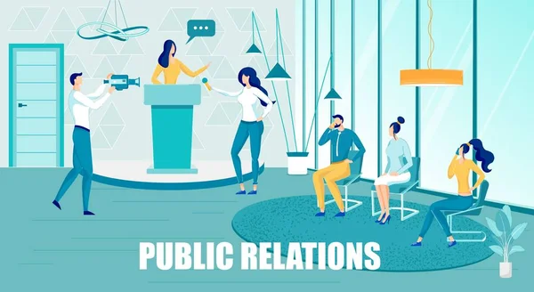 Bannière plate efficace de publicité de relation publique — Image vectorielle