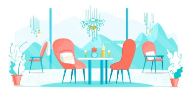 Modern Tasarım ve Dağlara Bakış Kafe