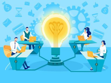 Yeni İş Fikirleri Düz Vektör Kavramı Oluşturuluyor