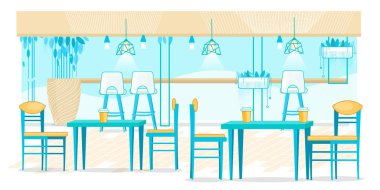 Fast Food Cafe, Bistro with Comfortable Seats clipart