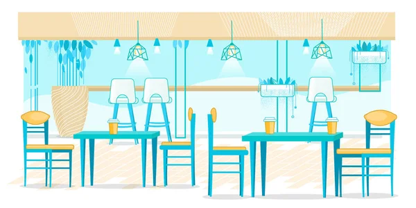 Fast Food Café, Bistro avec des sièges confortables — Image vectorielle