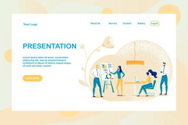 İş Sunumu İniş Sayfa Vektörü Şablonu