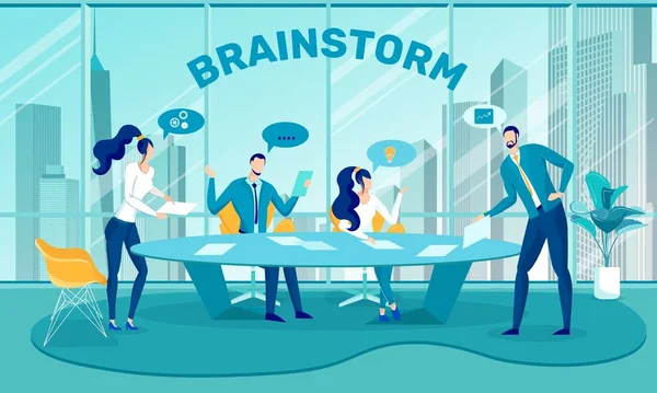 Mind Map Team ή Brainstorm Συνάντηση στην Εταιρεία. — Διανυσματικό Αρχείο