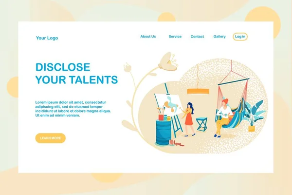 Disclose Children Talents Service Landingspagina — Stockvector