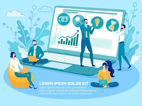 Business Analysis Research Flat Vector Banner — Stockový vektor