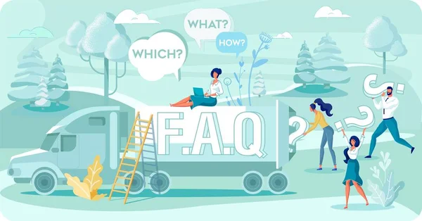 Creating Page with Frequently Asked Questions — 스톡 벡터