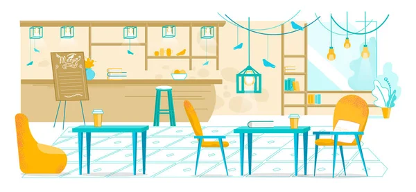 Confortável Hipster Estilo Café Interior Design — Vetor de Stock