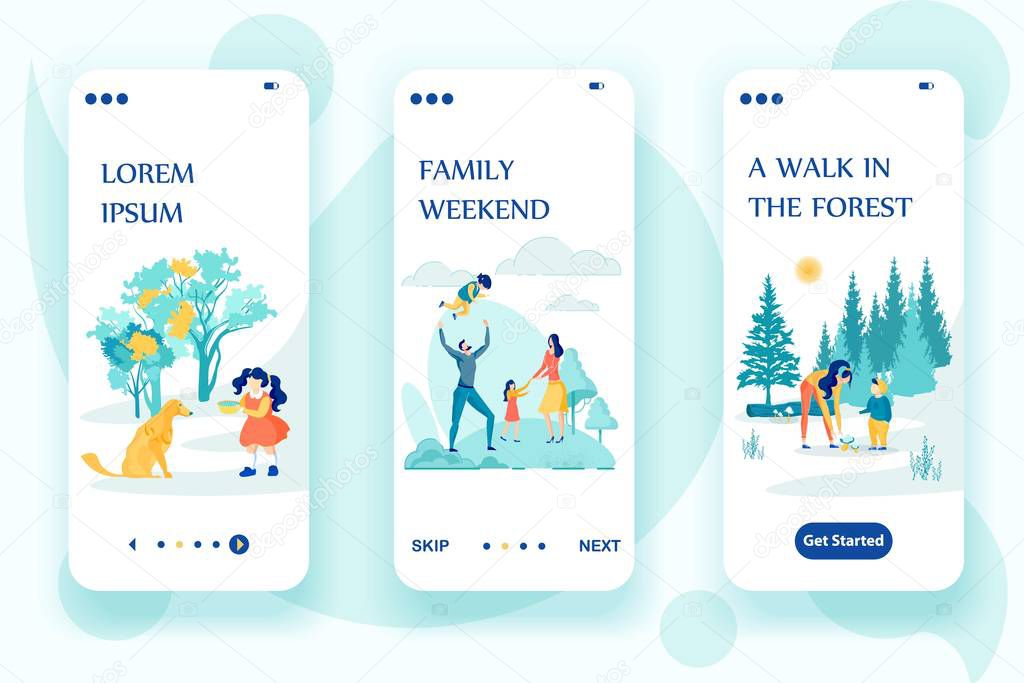 Family Weekends on Nature Mobile Screens Pages Set